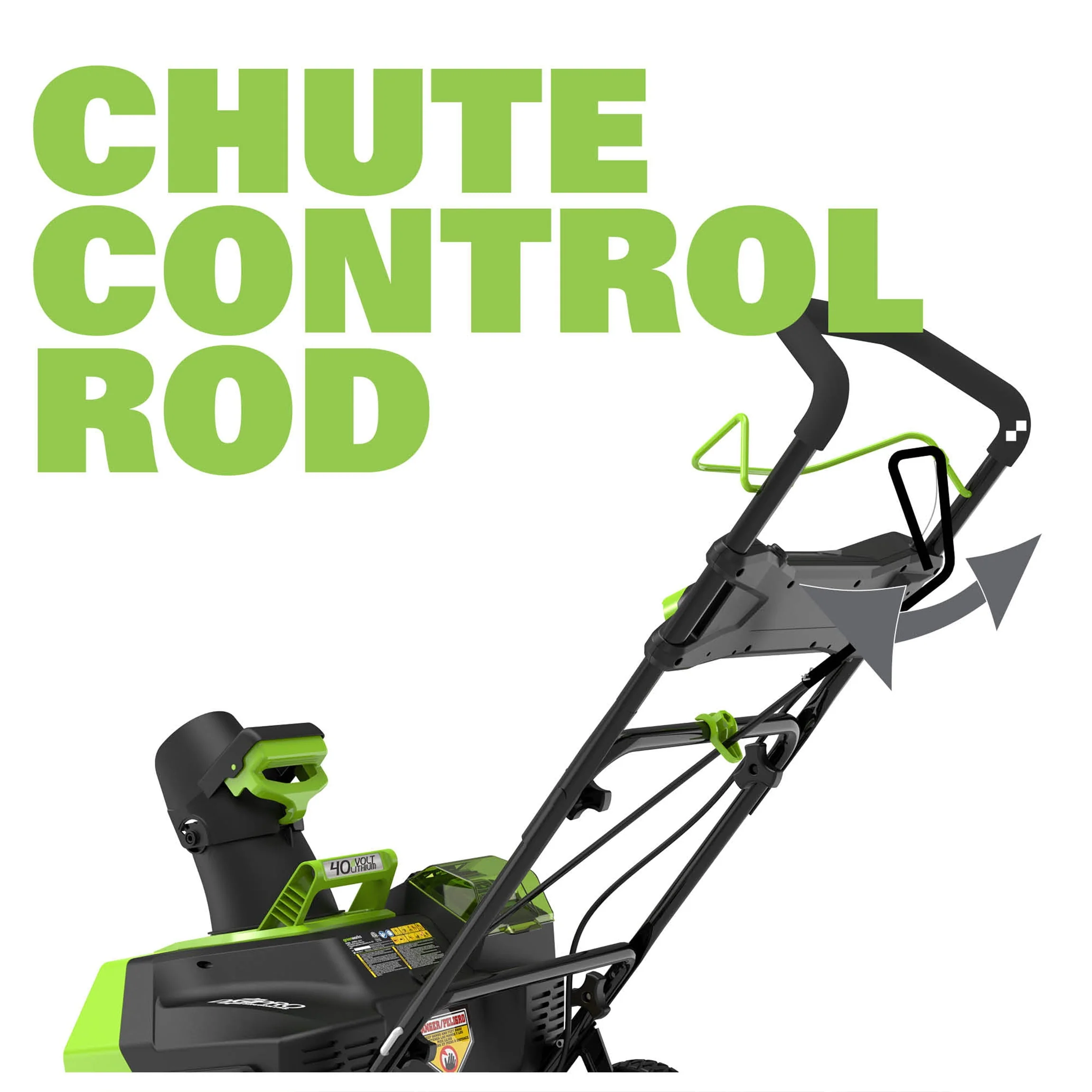 Greenworks 40V 20 inch Brushless Snow Thrower, Battery Not Included, 2601102 Image 6
