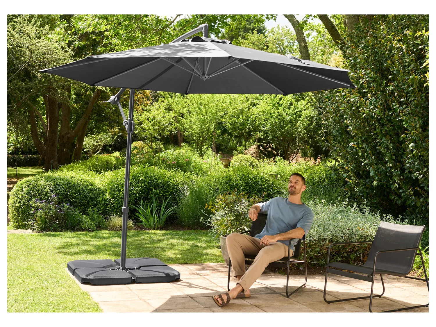 LIVARNO home Parasol dport,  300 cm, anthracite