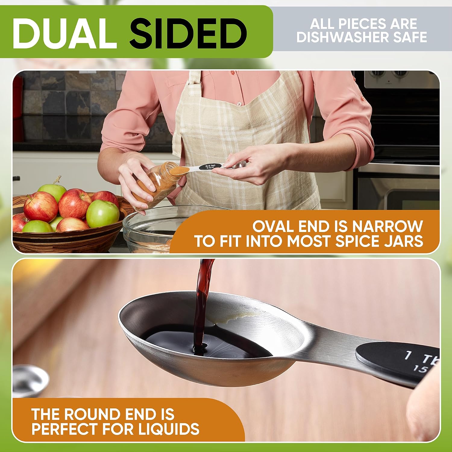 Spring Chef Magnetic Measuring Cups & Spoons Set of 15 with Levelers, Black