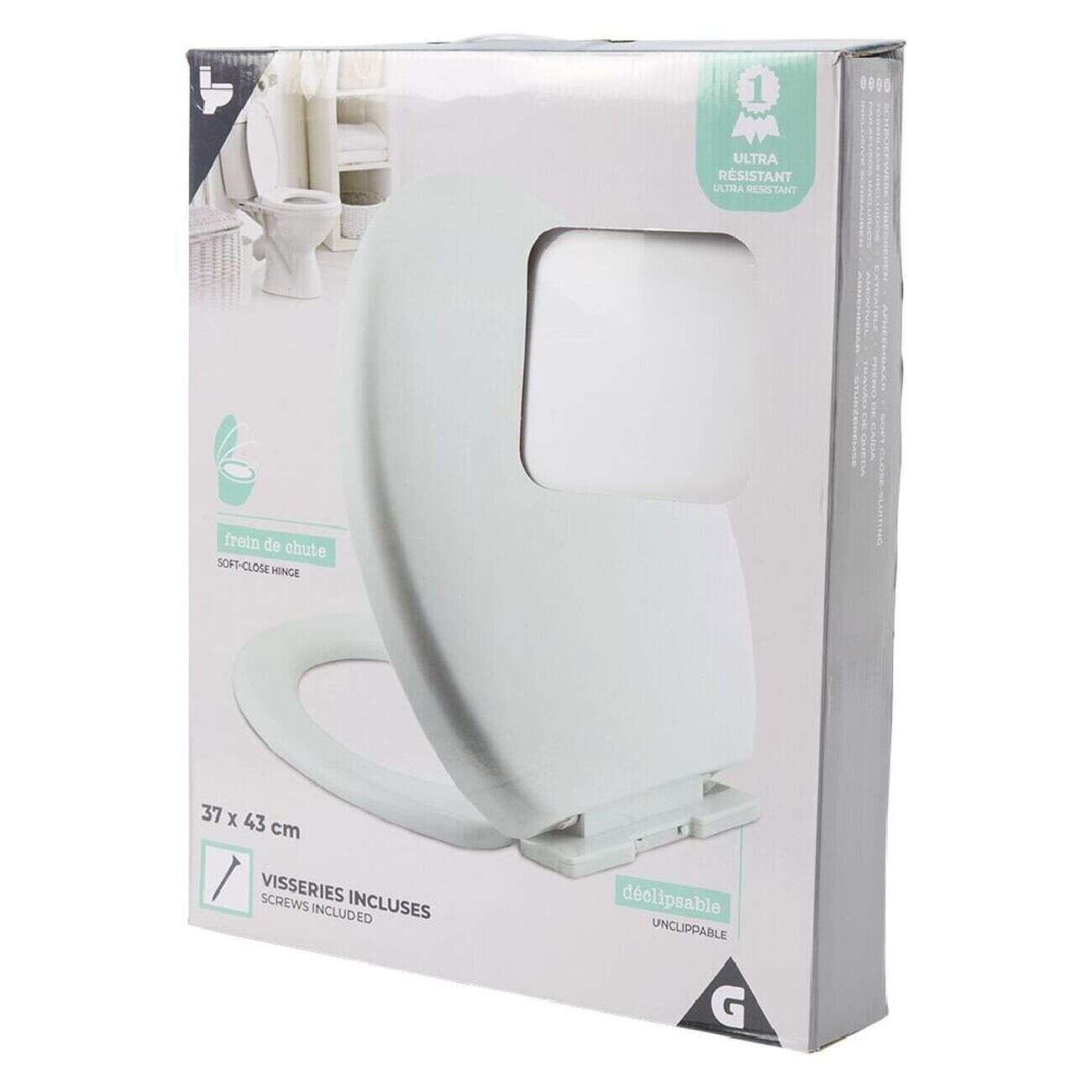 Abattant WC blanc avec frein de chute