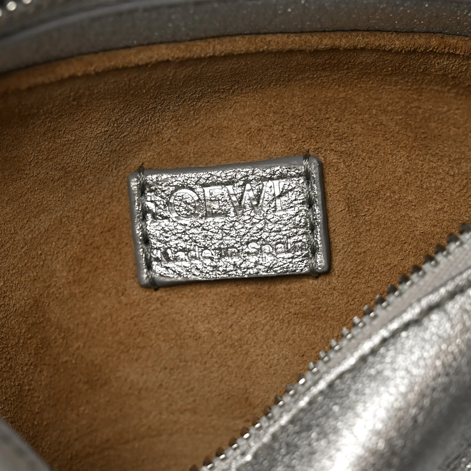Laminated Lambskin Mini Puzzle Edge Bag Silver