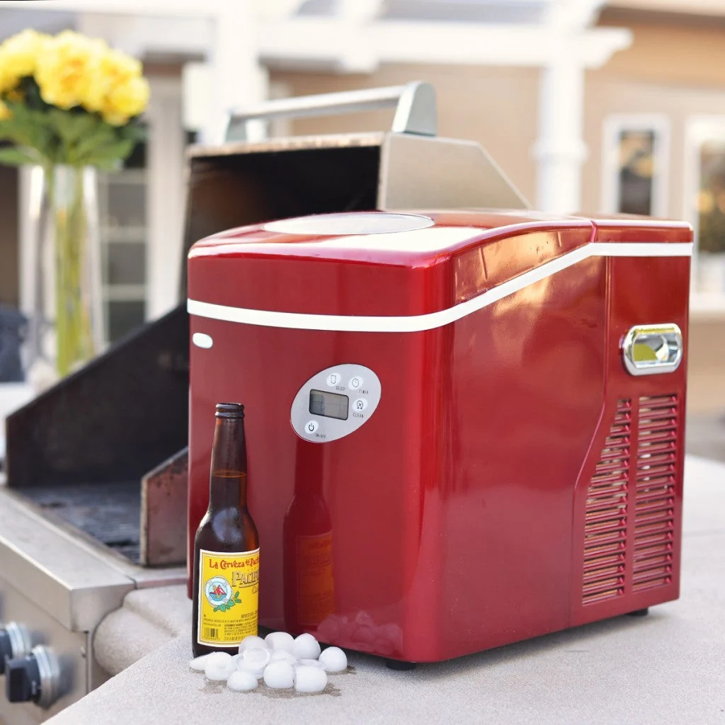 Newair Countertop Ice Maker. Bullet Ice, 50 lbs/day - Red