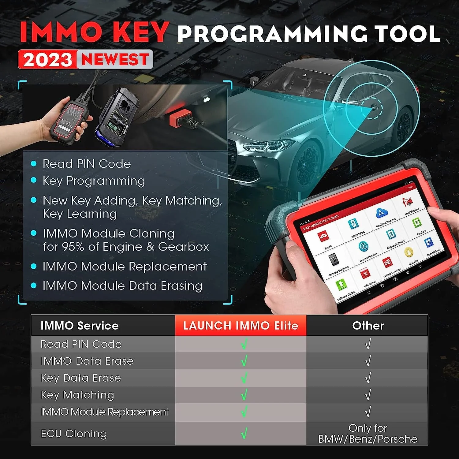 X431 IMMO Elite Key Programming Car Diagnostic Scan Tool with X-PROG3 Key Programmer, ECU Clone/match, CANFDDOIP, 39+ Services 2 Years Free Update - Image 3