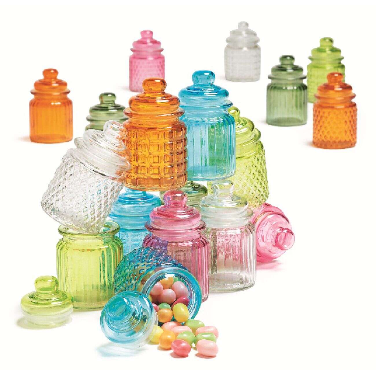 Bonbonnière colorée en verre