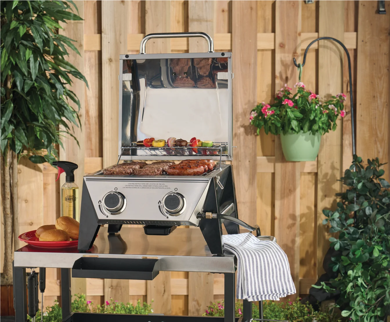 Expert Grill 2 - Burner Tabletop Gas Grill, Stainless Steel, 13, 000 Btus