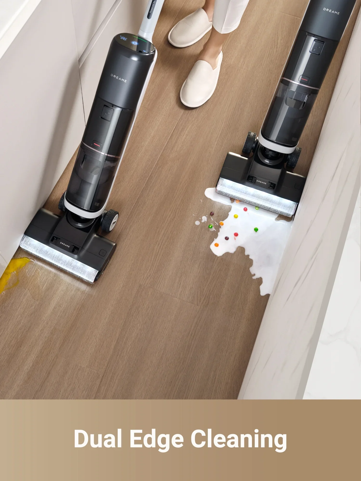 Dreame Cordless Wet/Dry Vacuum Cleaner, Dual-Edge Brushes, 600ml water tank, Self-Propulsion, K20