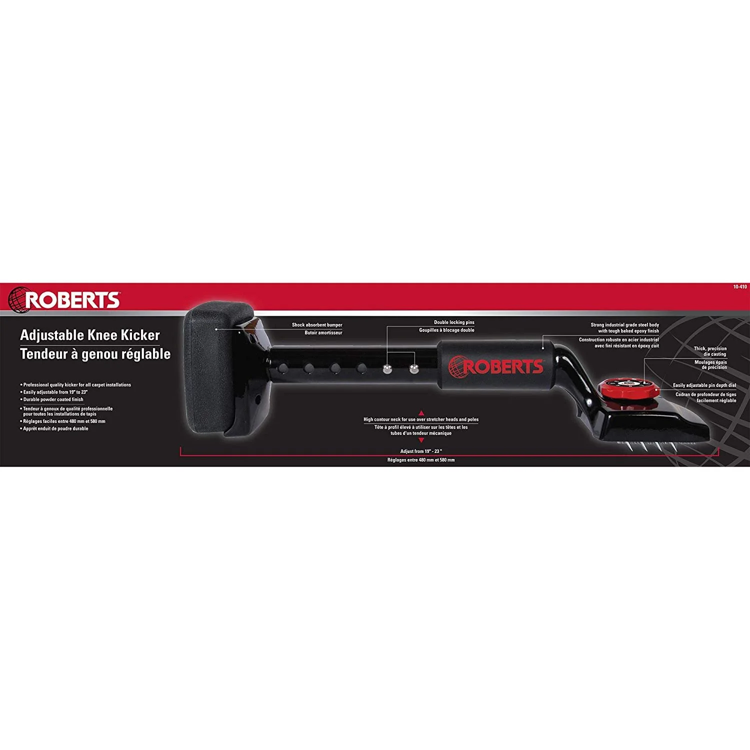 Roberts 10 - 410 Black Adjustable Carpet Knee Kicker