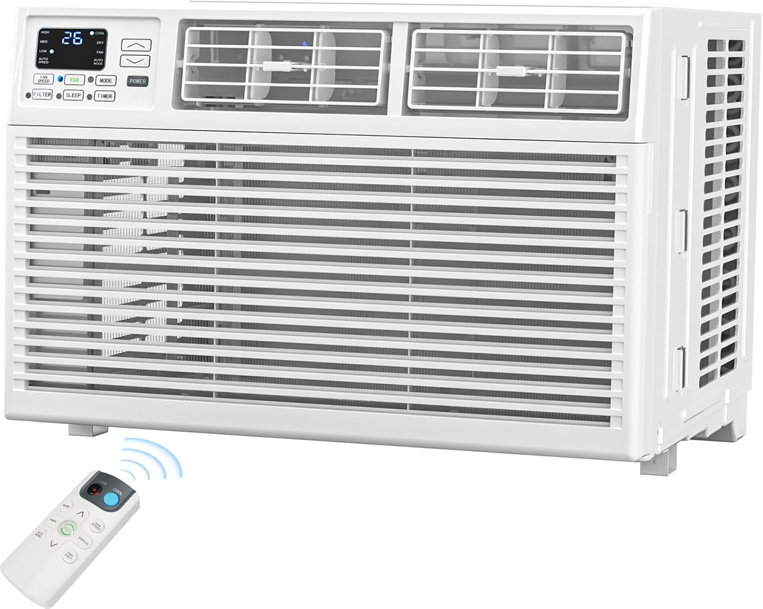 Antarctic Star 6,000 BTU Window Air Conditioner, Window AC Unit, Cools Rooms up to 250 Sq.Ft., 6 in 1 Modes Air Conditioner Window Unit with Remote Control, Easy to Install, Energy Saving, White
