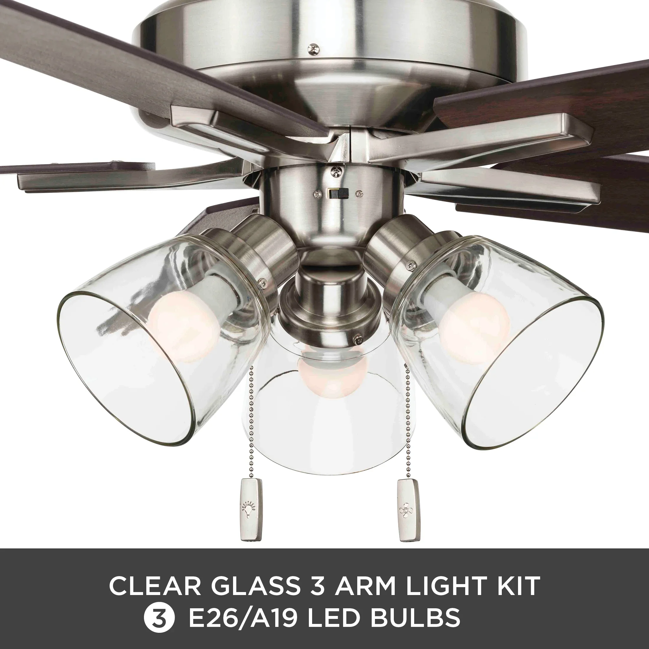 Better Homes & Gardens 52 Bronze Transitional Ceiling Fan, 5 Reversible Blades, 3 LED Bulbs Included