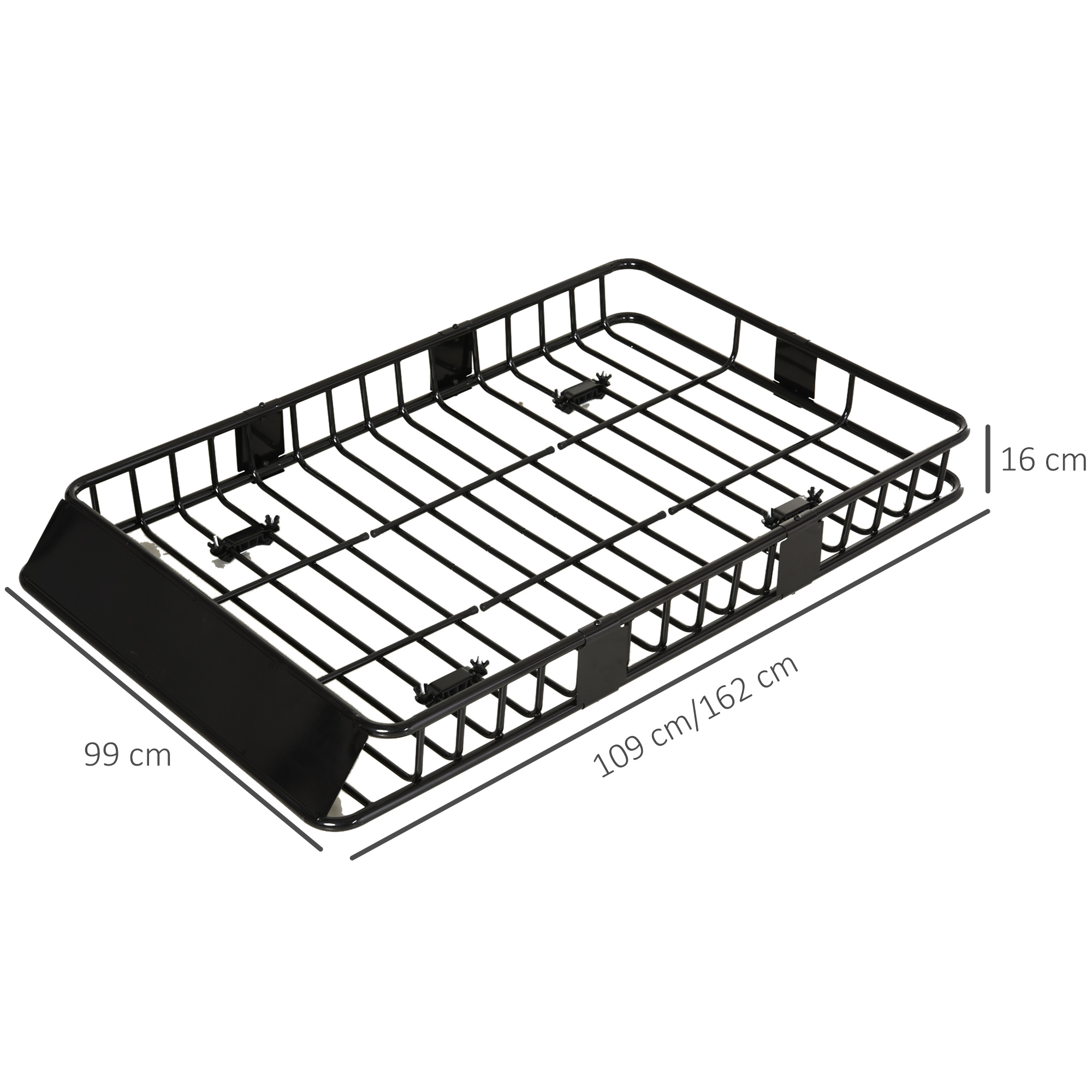 HOMCOM Universele dakkoffer autodakdrager dakbagagerek bagagemand bagagerek plank metaal zwart 162 x 99 x 16 cm | Aosom.de