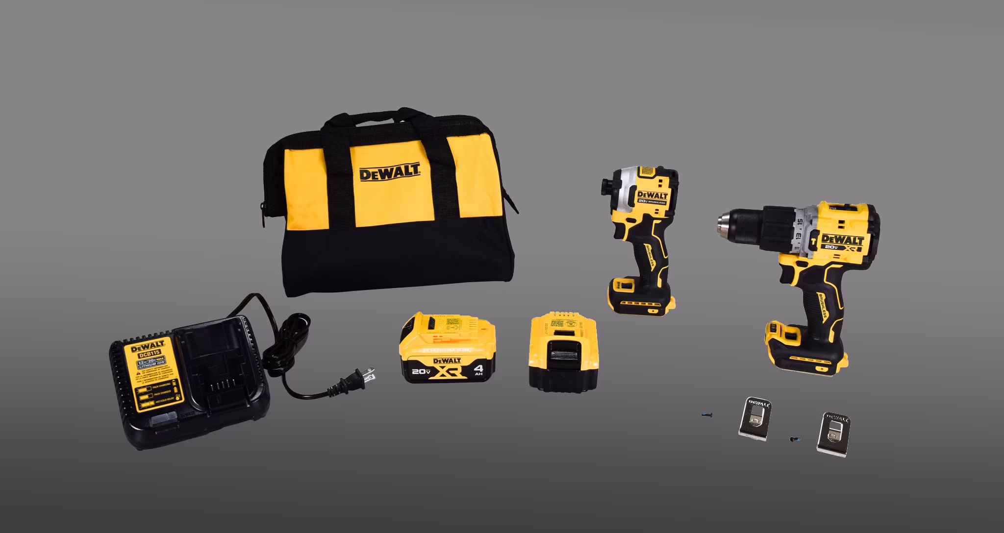 20V MAX XR Hammer Drill and ATOMIC Impact Driver 2 Tool Cordless Combo Kit with (2) 4.0Ah Batteries, Charger, and Bag DCK2050M2
