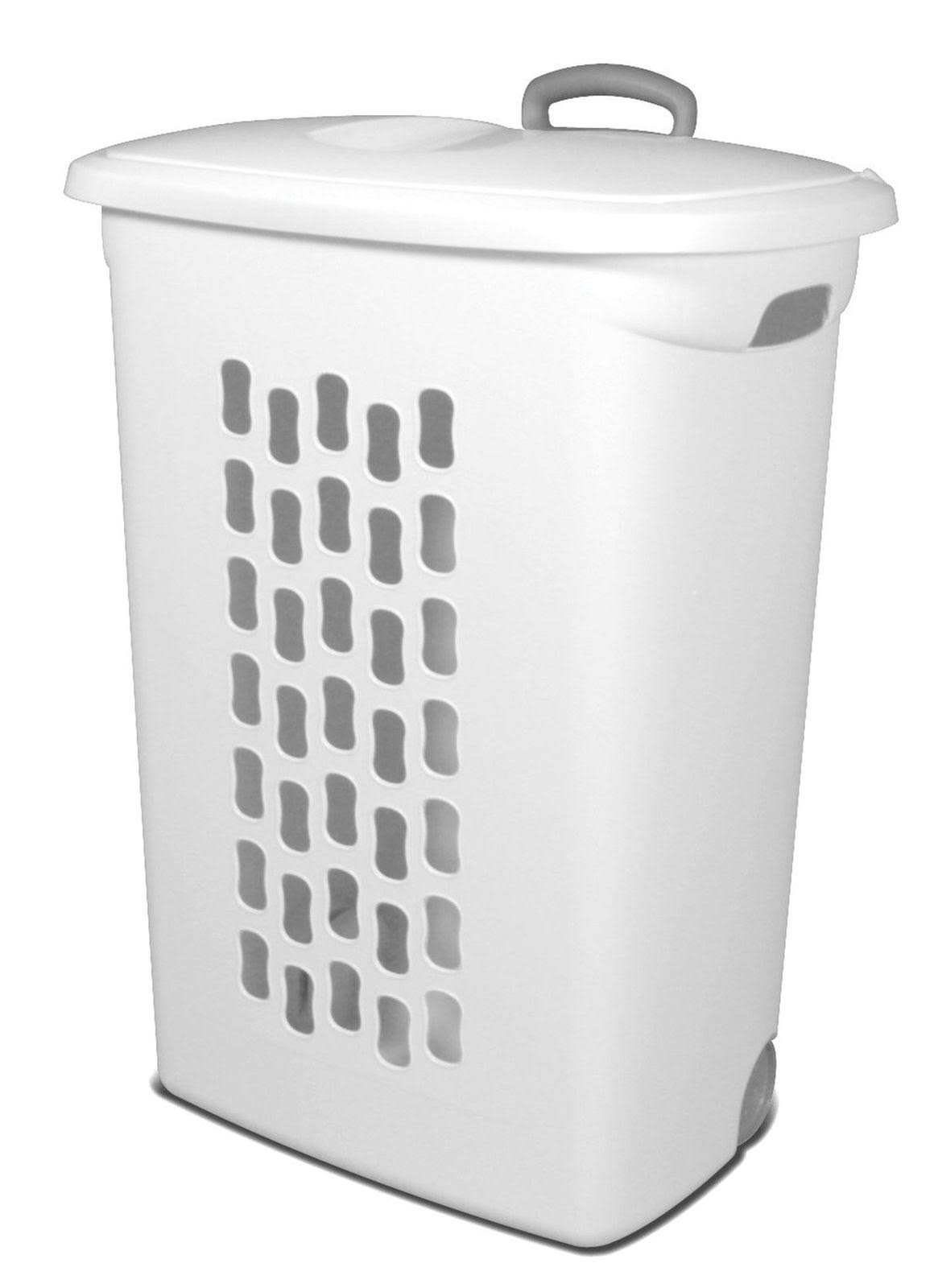 Sterilite Ultra Wheeled Laundry Hamper, White