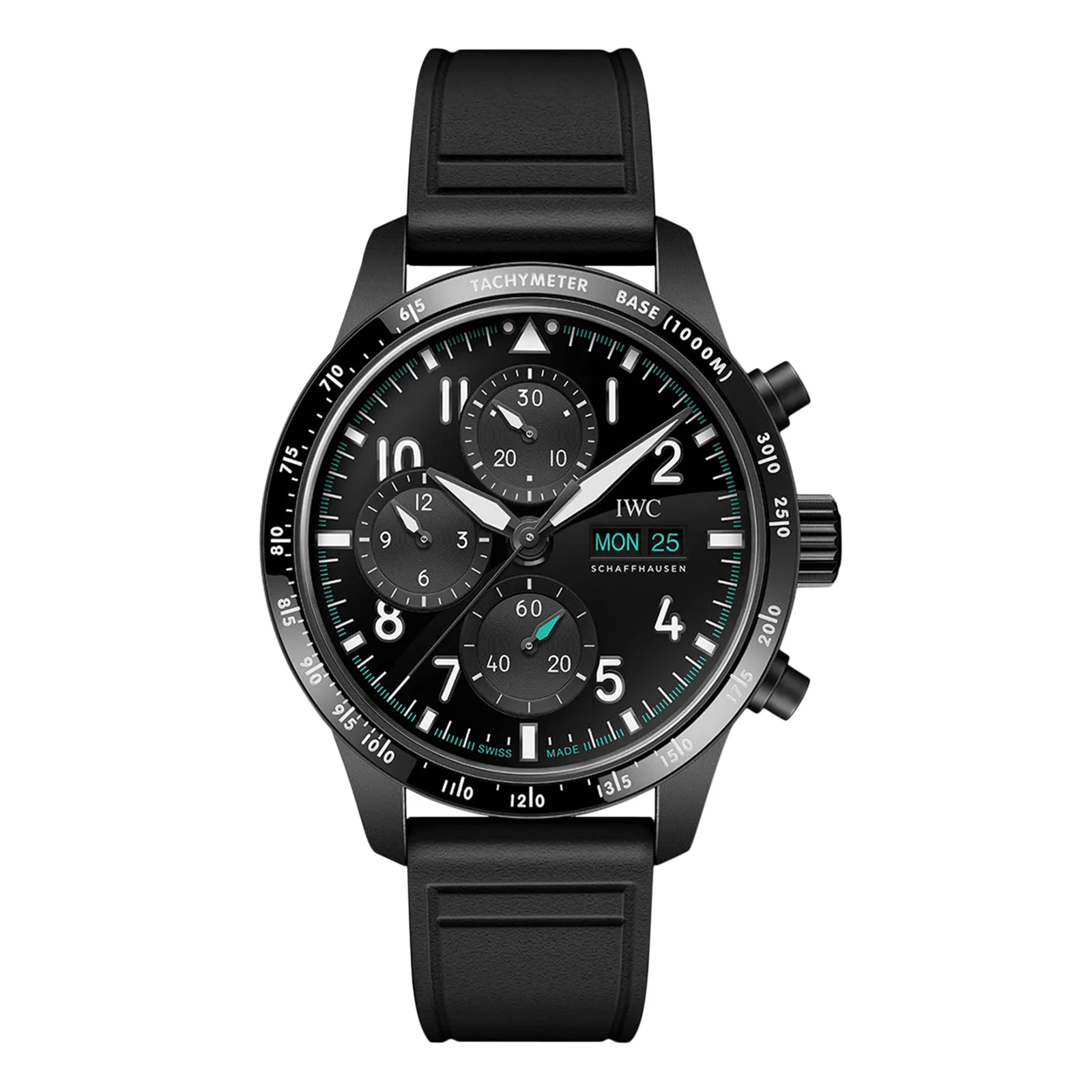 【Super Clone】IWC Pilot Performance Chronograph 41mm Mercedes AMG Petronas Formula OneTM Team Mens Watch Black Rubber IW388306