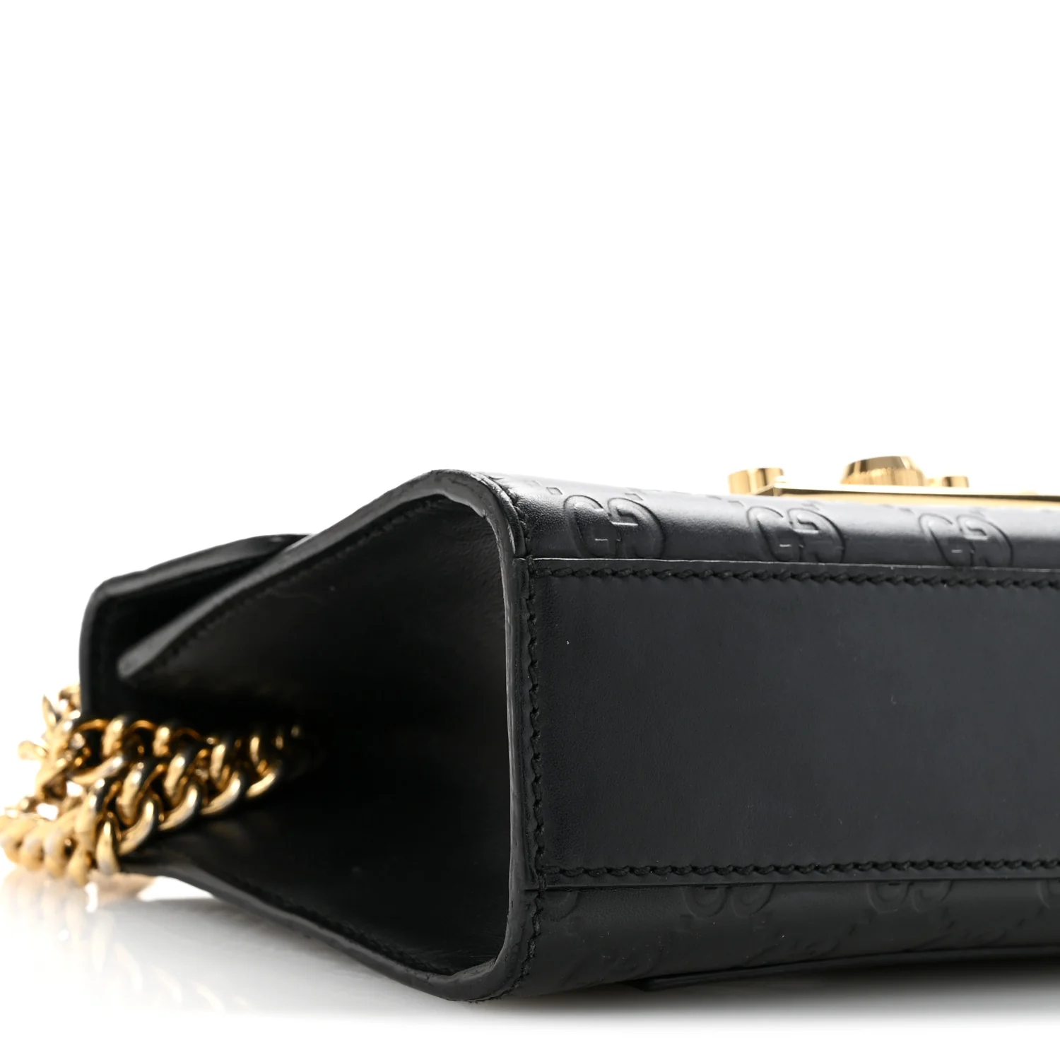 Guccissima Small Padlock Shoulder Bag Black