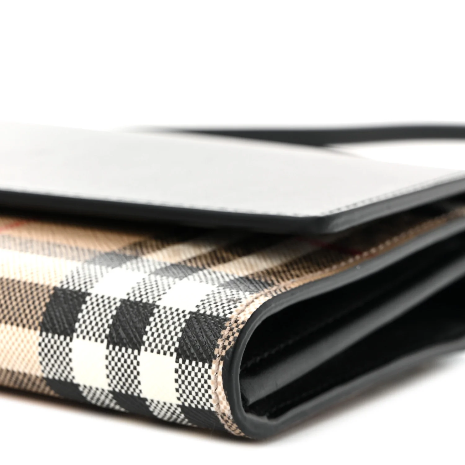 Calfskin Vintage Check Hannah Wallet with Detachable Strap Black