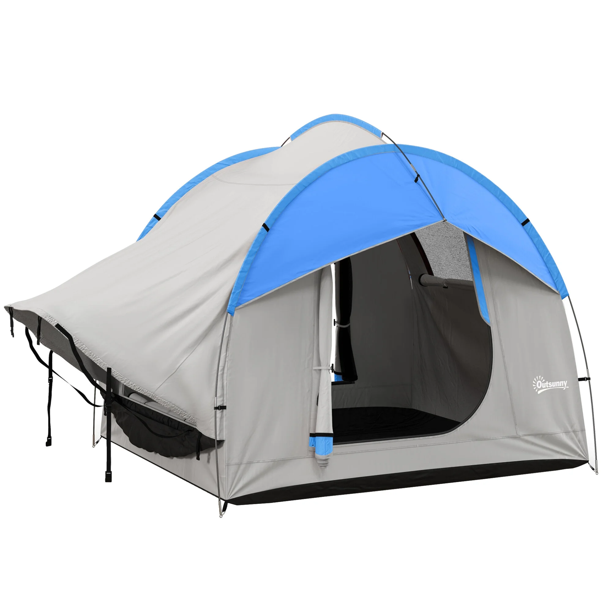 SUV Camping Tent , 2000mm Waterproof Truck with 3 Doors and Mesh Window, Car Camping Tailgate Tent for 5-6 Person Camping, Outdoor Travel, Mountaineering, Fishing, Wild Survival, Blue(Blue) - Image 6