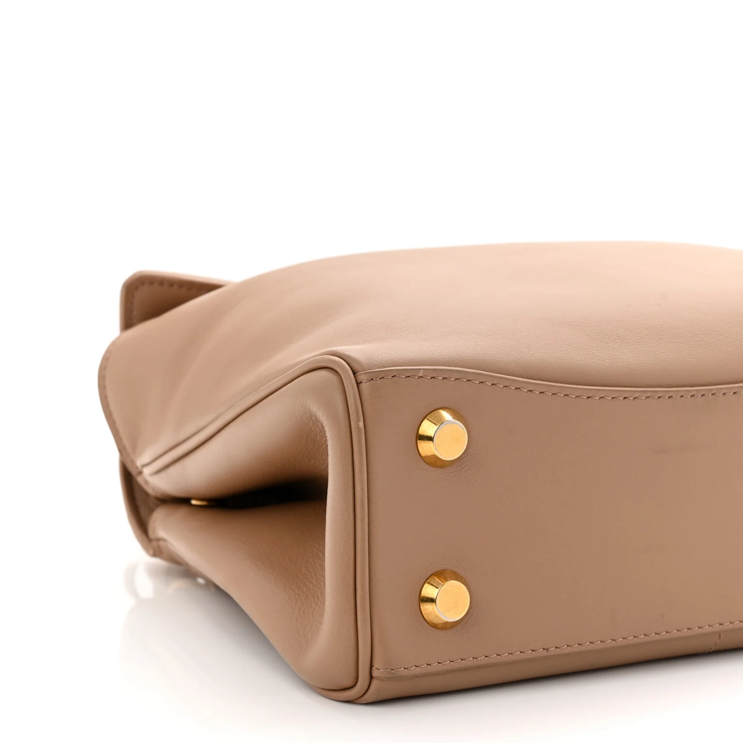 Natural Smooth Calfskin Mini Rodeo Top Handle Handbag Latte