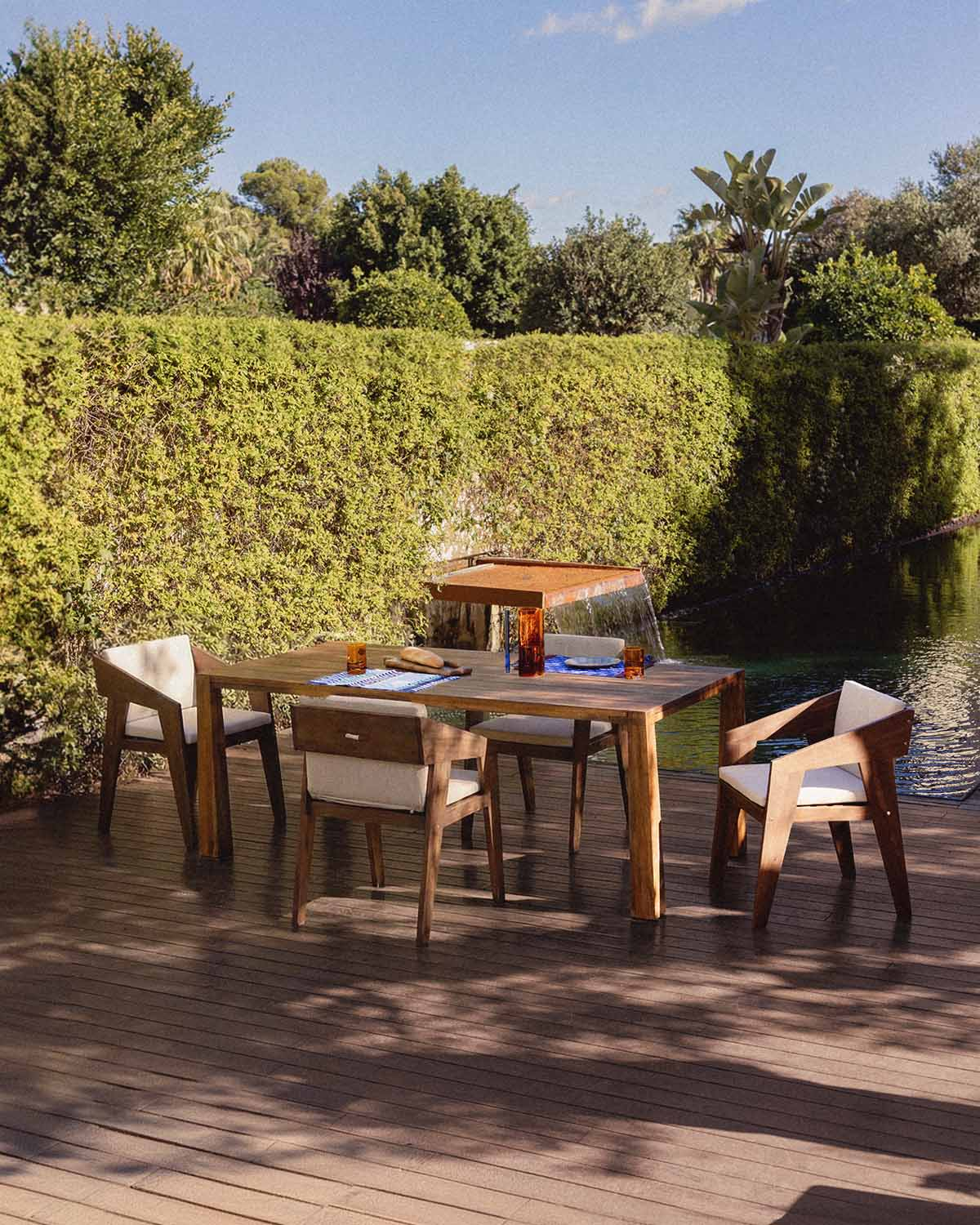 Brody - Mesa de Exterior Rectangular de Madera de Mango (200x100 cm) Brody