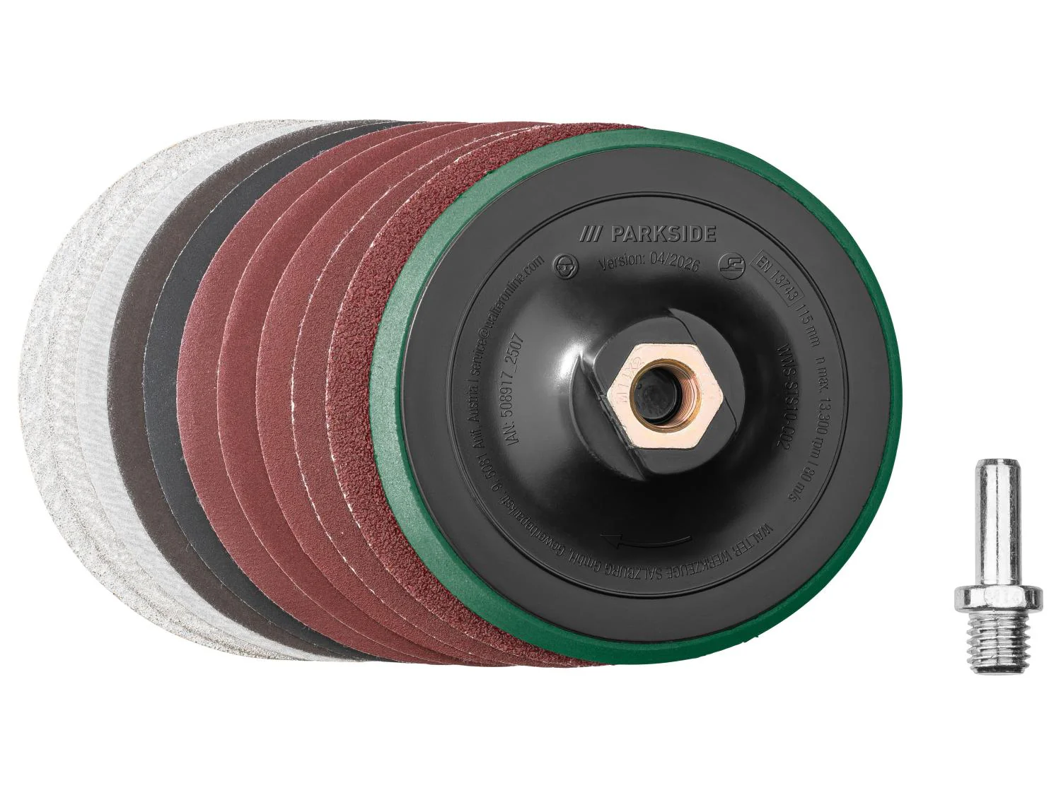 Set de disques ou Plateau auto-agrippant avec disques abrasifs,  115 mm