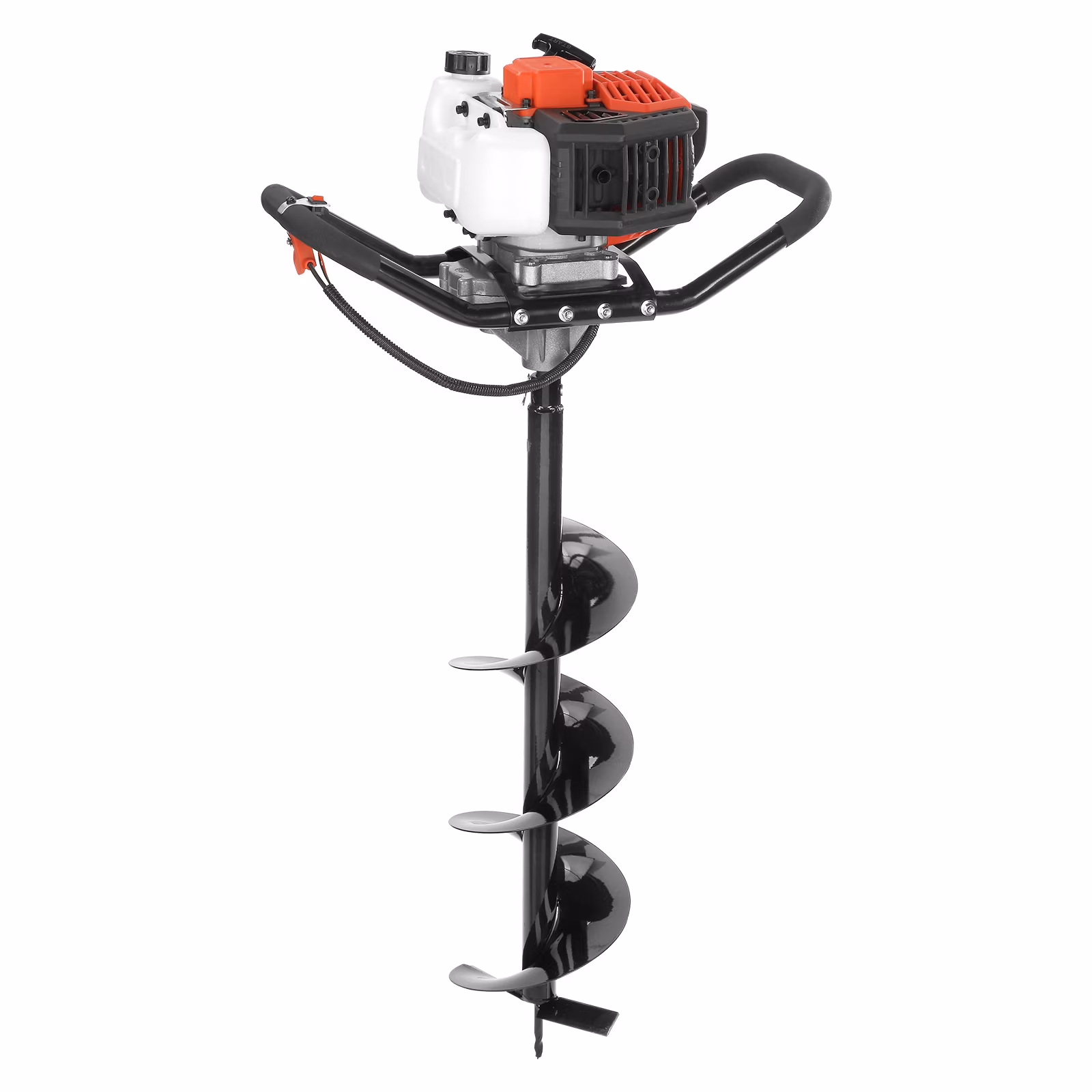 KFFKFF Earth Excavator, 43cc 1250W Soil Borer, Gas-Operated Ground Driller with 8 Soil Drilling Bit, 30-inch Long Alloy Steel Borer, Suitable for Agricultural Land, Gardens and Plants, EPA Certified
