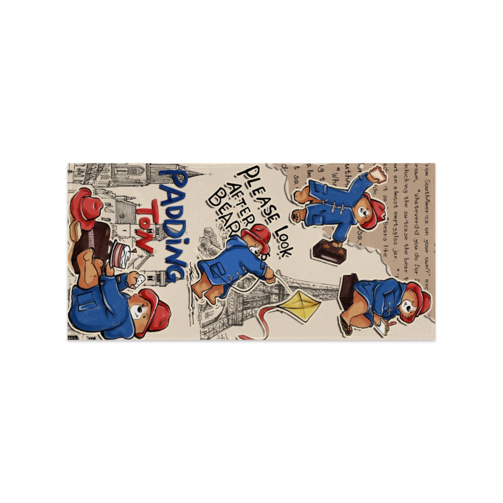 Vintage Cartoon Bear Adventure Quick-Dry Beach Towel – Lightweight & Absorbent - wanlinfang