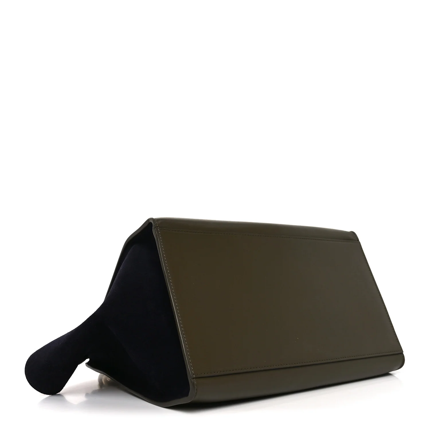 Smooth Calfskin Suede Medium Tri-Color Trapeze Cream Black Khaki