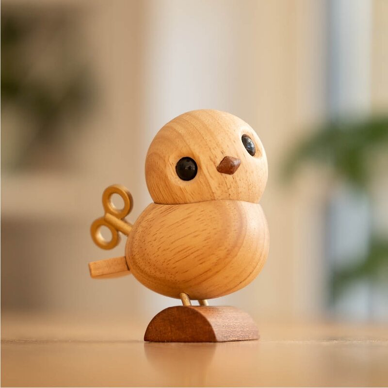 Nattergalen trefigur 8 cm lønn/gummitre/sapele