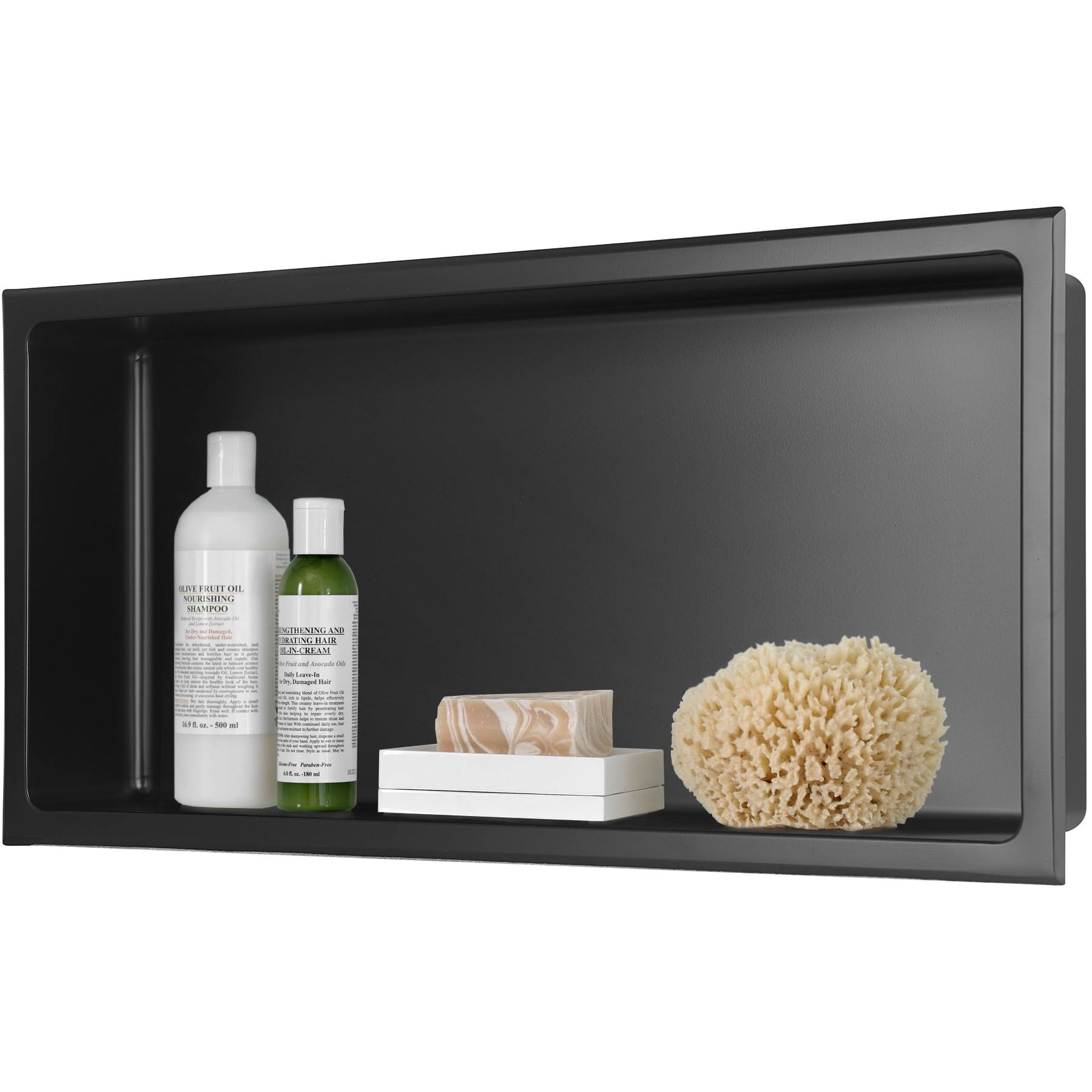 AKDY 24-in x 12-in Matte Black Stainless Rectangular Shower Niche