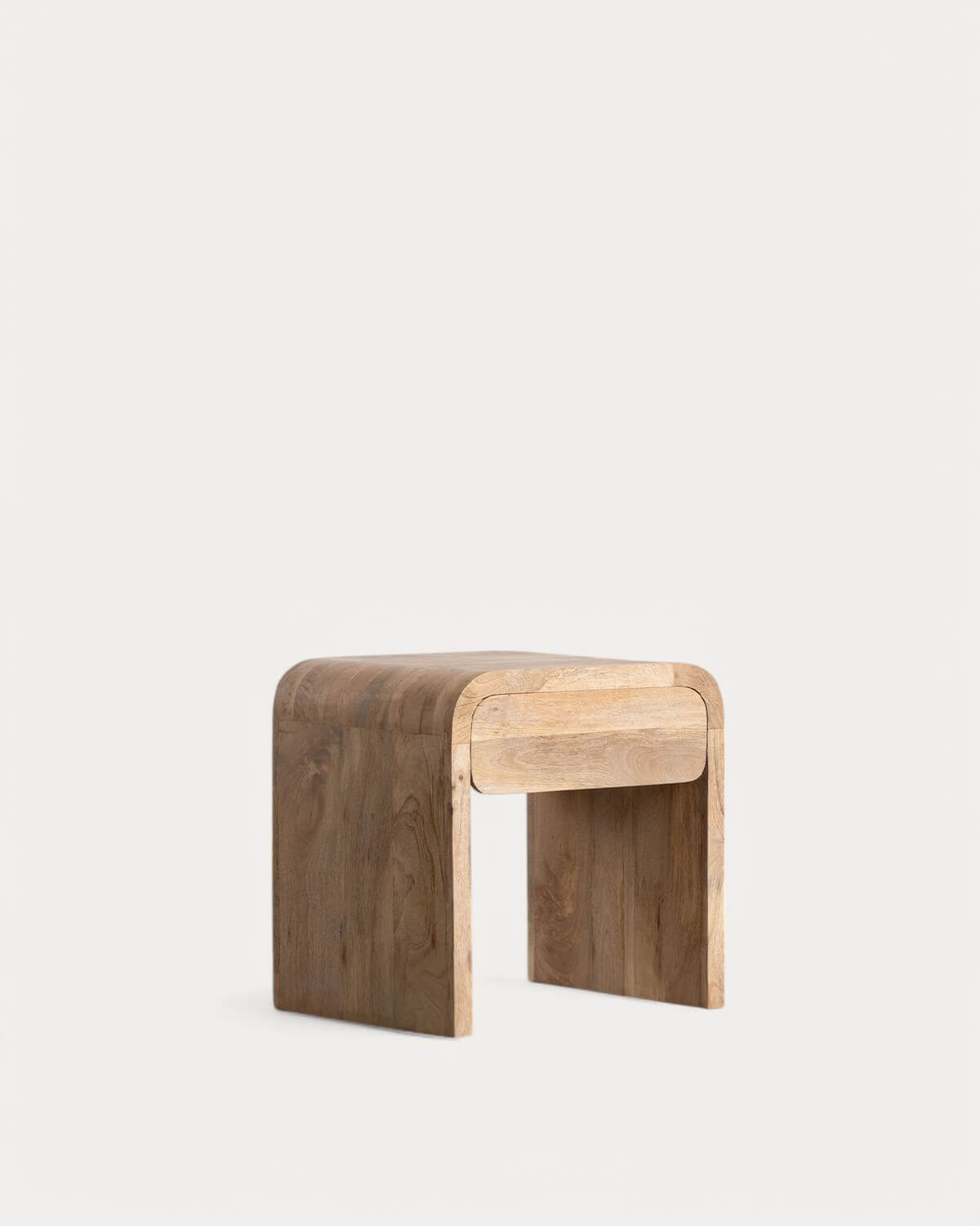 Vanile - Mesita de Noche XL con Cajón de Madera de Mango (61x45,5 cm) Vanile