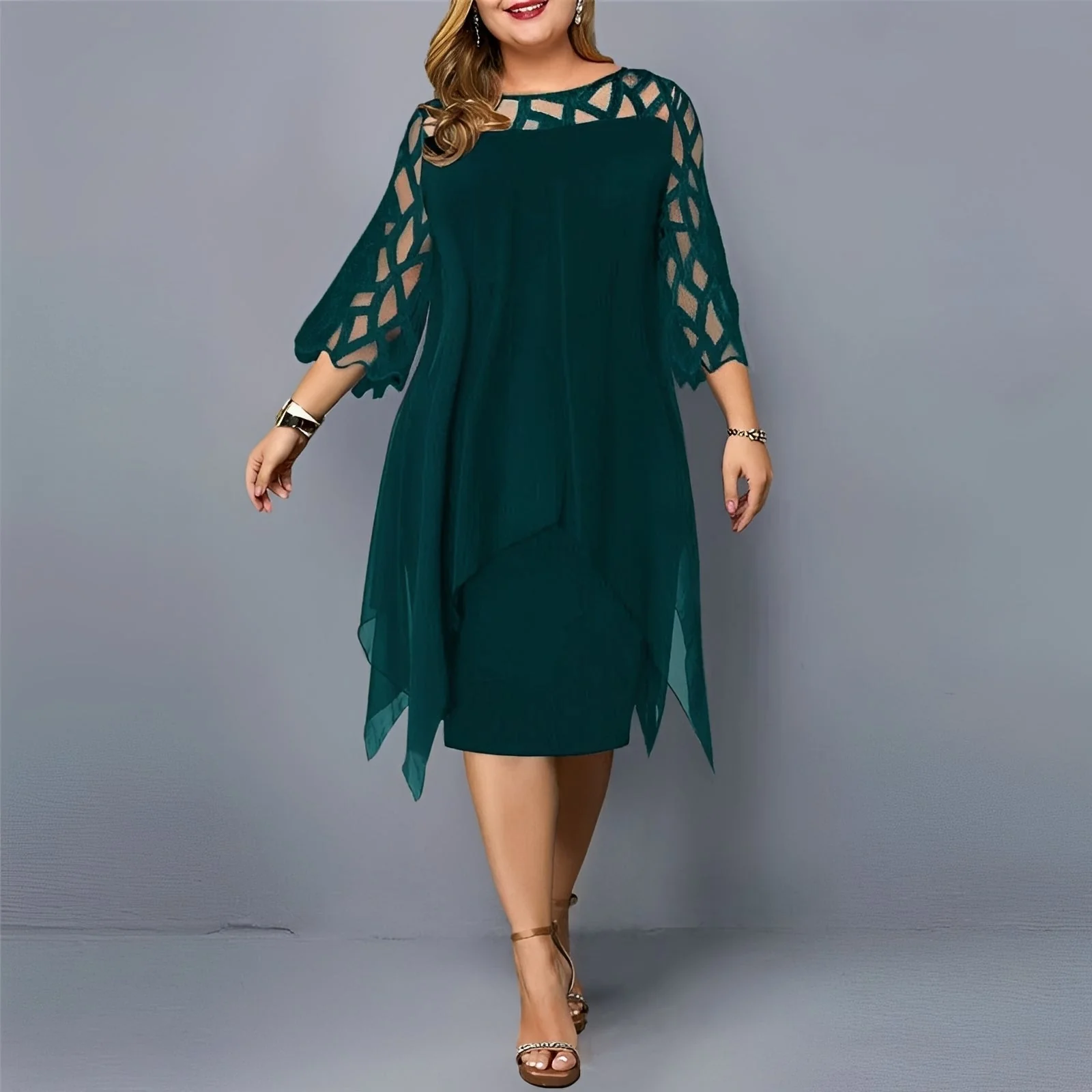 Eleanor - Robe midi en chiffon élégante