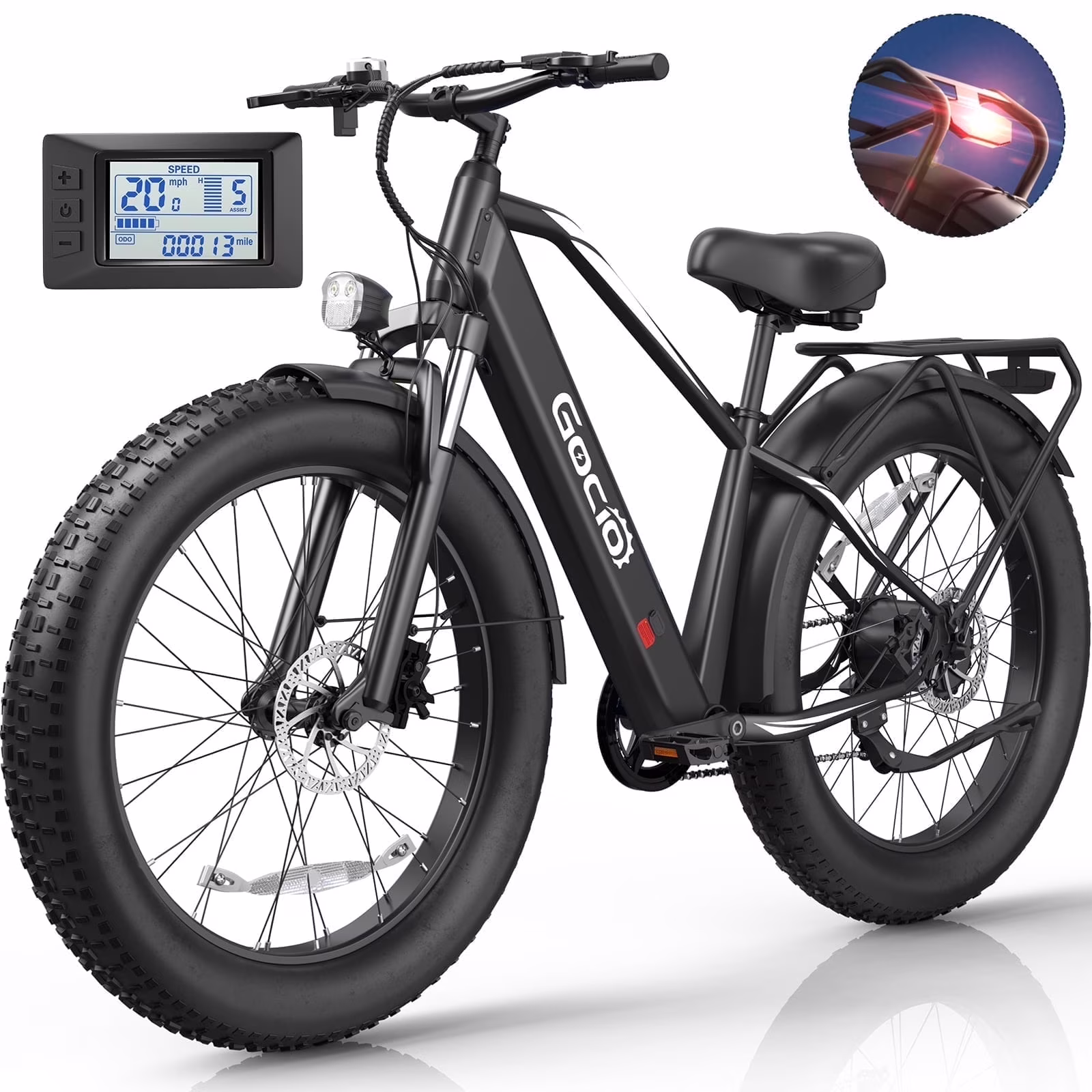 Electric Bike, 26"x4.0" Fat Tire E-Mountain Bike, Peak 1000W Motor, 28MPH 48V 15Ah Battery Removable Ebike for off Road, Sand, UL2849(Blue) - Image 3