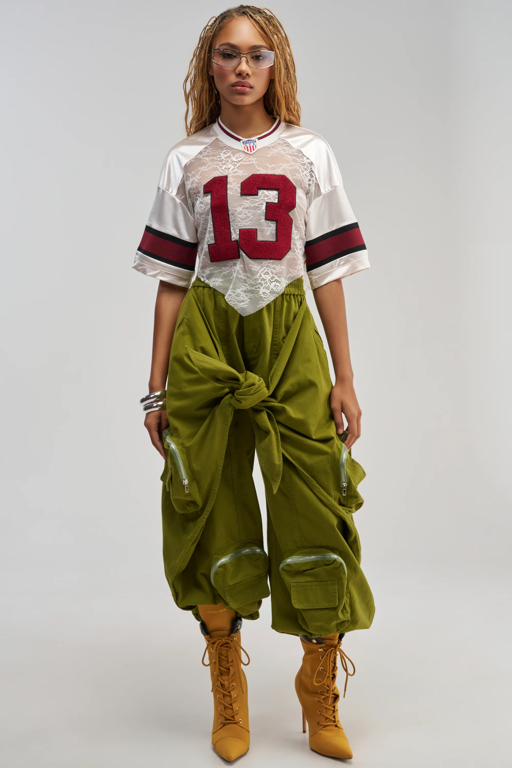 DO THE MOST TIE FRONT JOGGER IN OLIVE - Akira Store