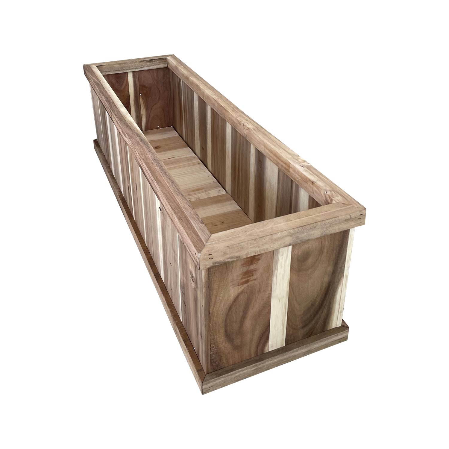 Style Selections 39.96-in W x 12-in H Natural Color Wood Traditional Indoor/Outdoor Window Box in Brown | B3011G-C