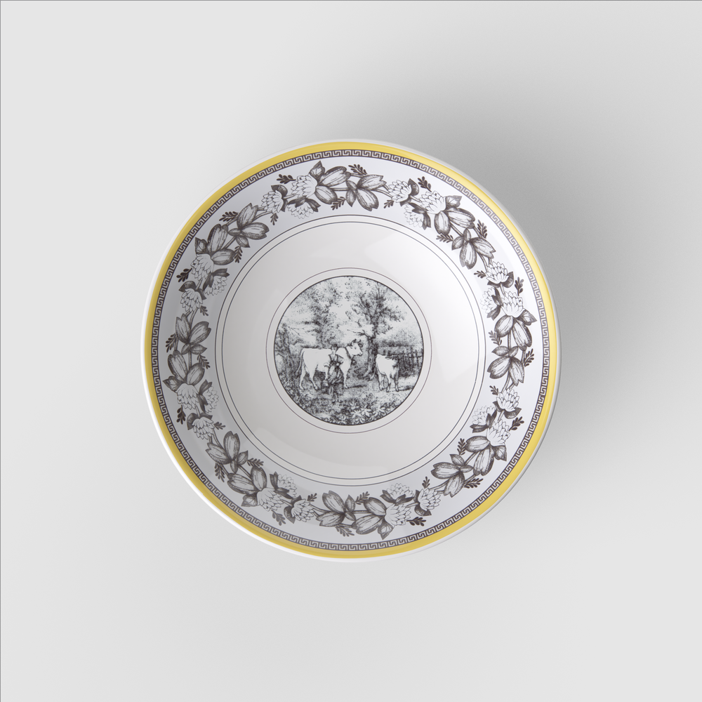 Audun Appetizer/ Dessert Bowl - Multi-colored, 4.4 oz, Premium Porcelain
