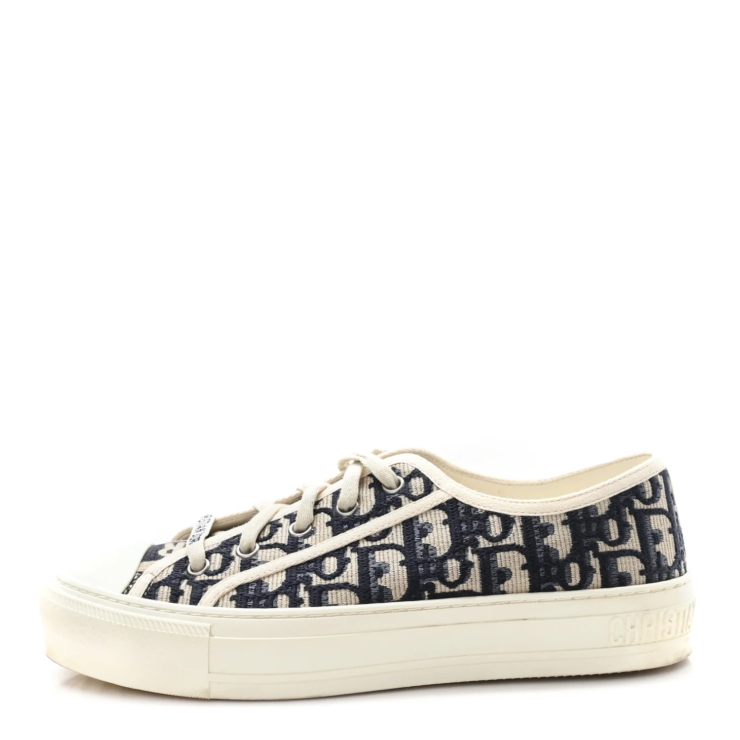 Canvas Oblique Walk'N'Dior Low Top Sneakers 38 Deep Blue