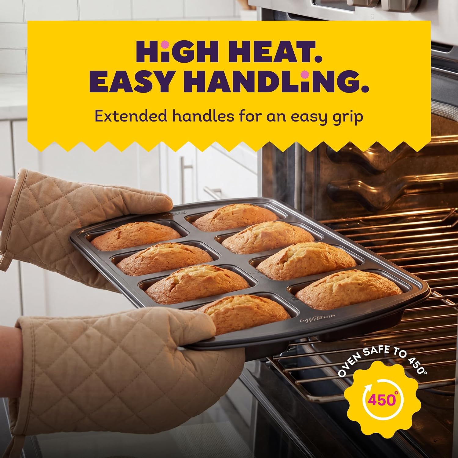 Wilton Gold Non-Stick Mini Loaf Pan, Made Without PFAS, 8-Cavity