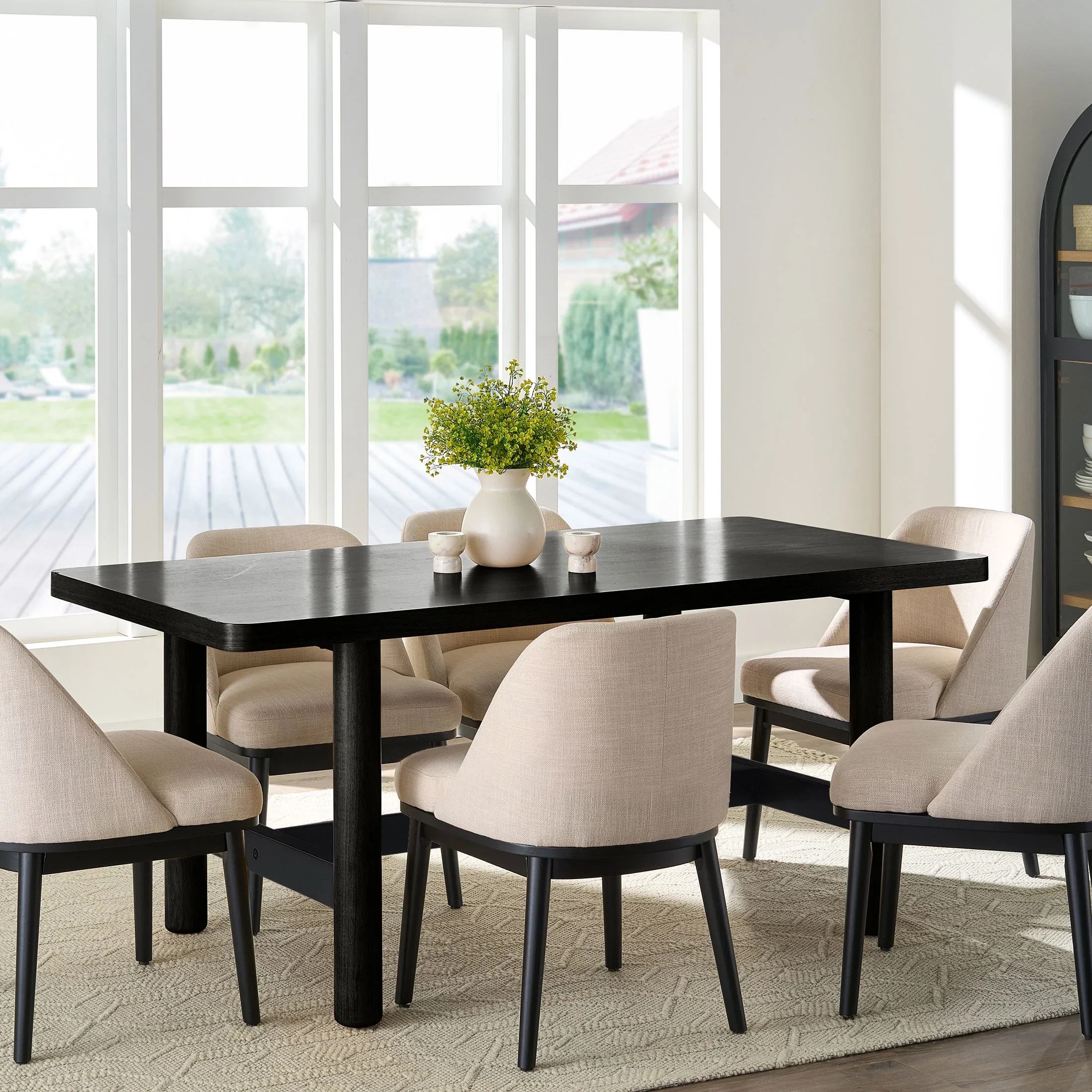 Better Homes & Gardens Adlin 70 Adjustable Dining Table, Charcoal