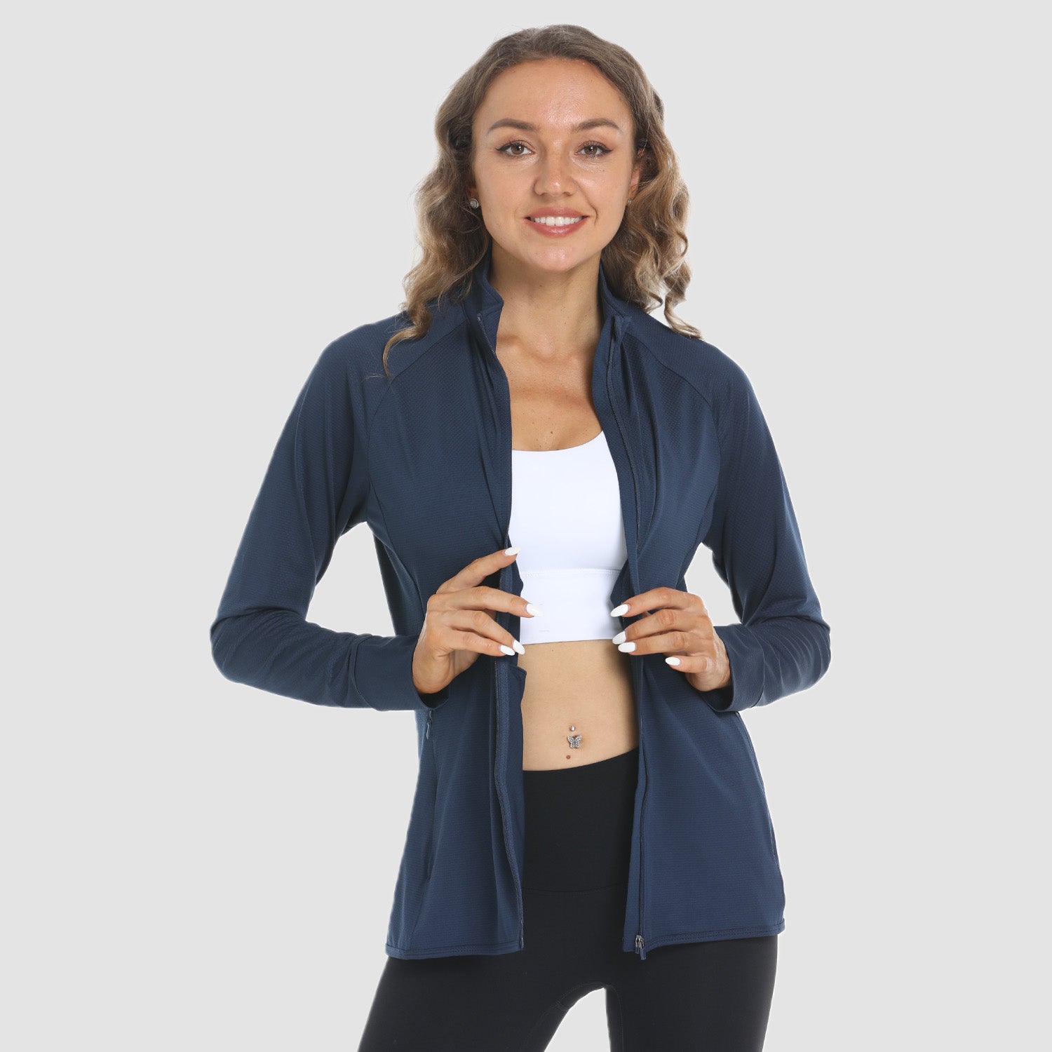 Veste de protection solaire pour femme, chemise légère à manches longues UPF 50+, chemise de randonnée avec poches zippées