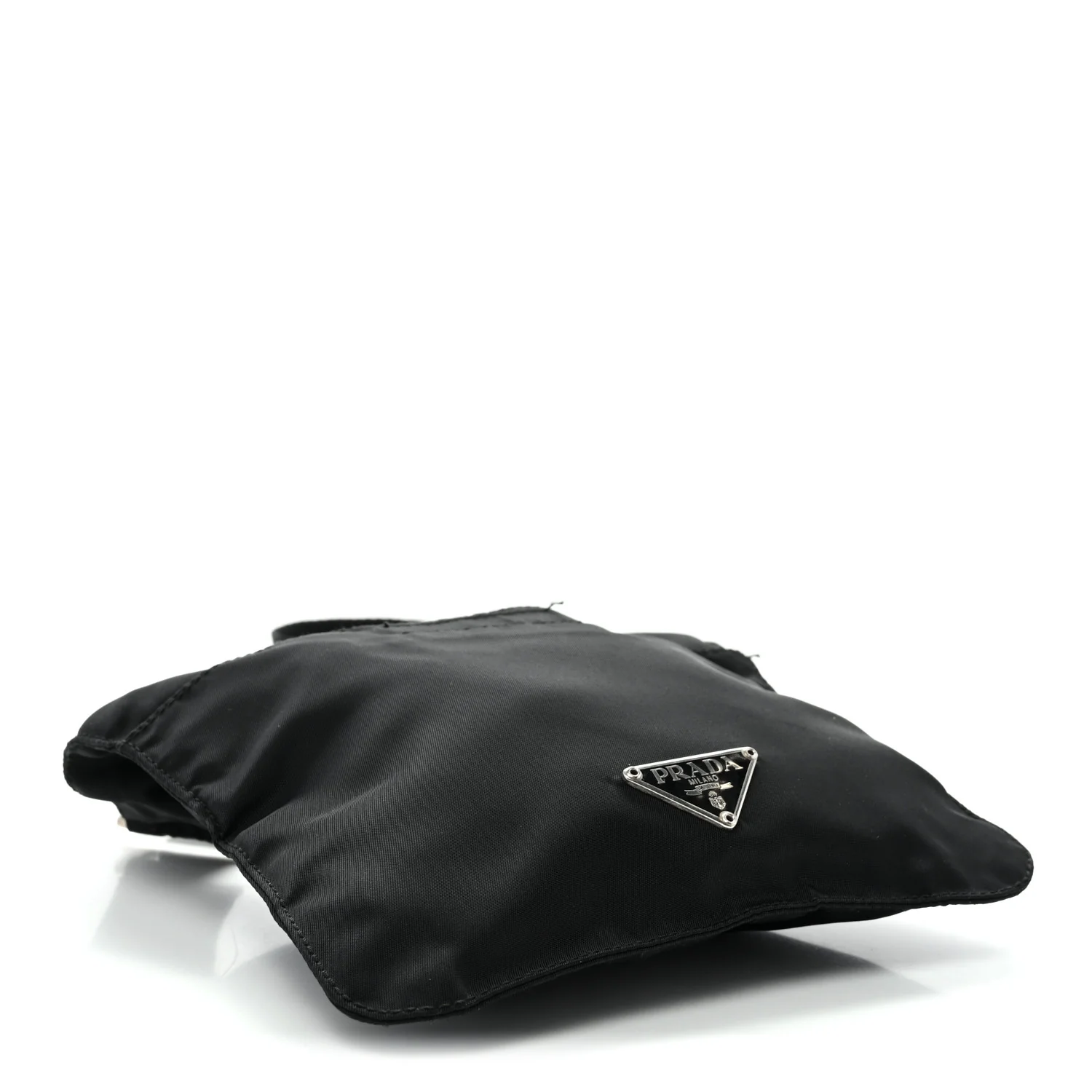 Nylon Mini Flat Messenger Bag Black