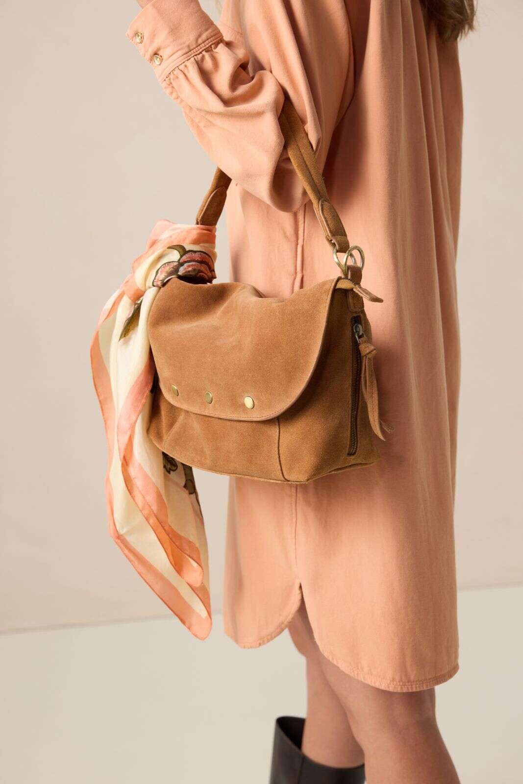 Witte sjaal met flamingo