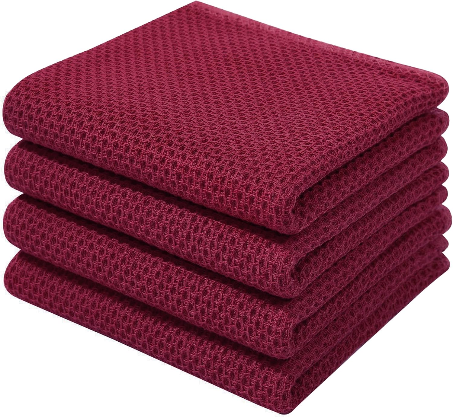 Homaxy 100% Cotton Waffle Weave Kitchen Dish Cloths 6-Pack, Dark Grey