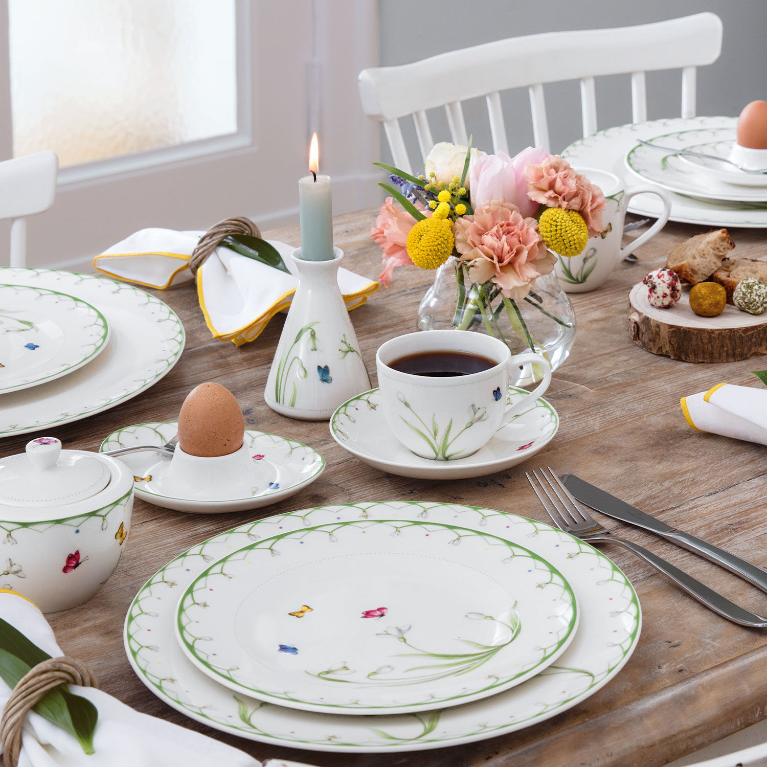 Colourful Spring Dinner plate - Green, 10.8'', Premium Porcelain