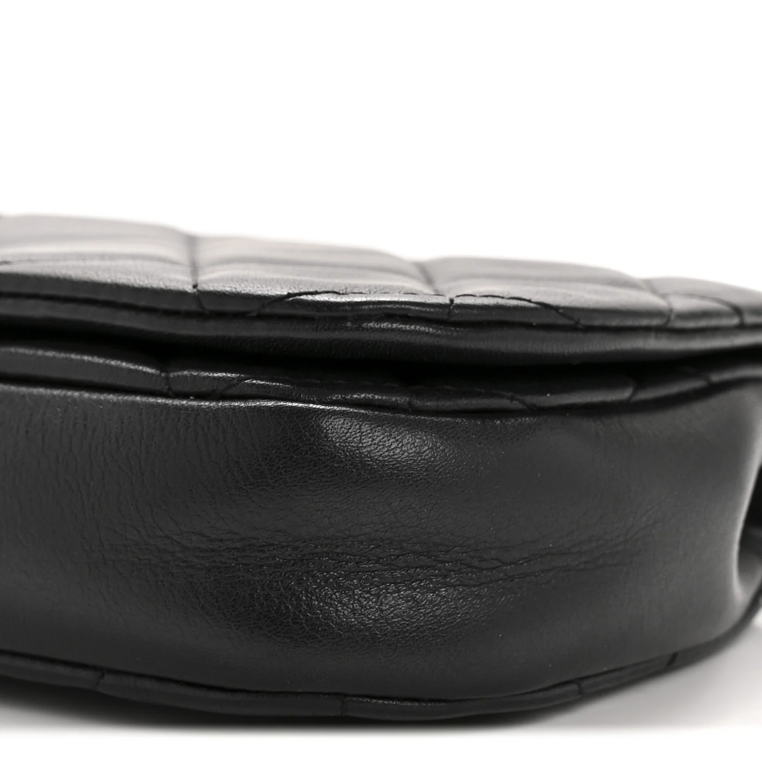 Calfskin Quilted Coco Mail Clutch With Chain Black