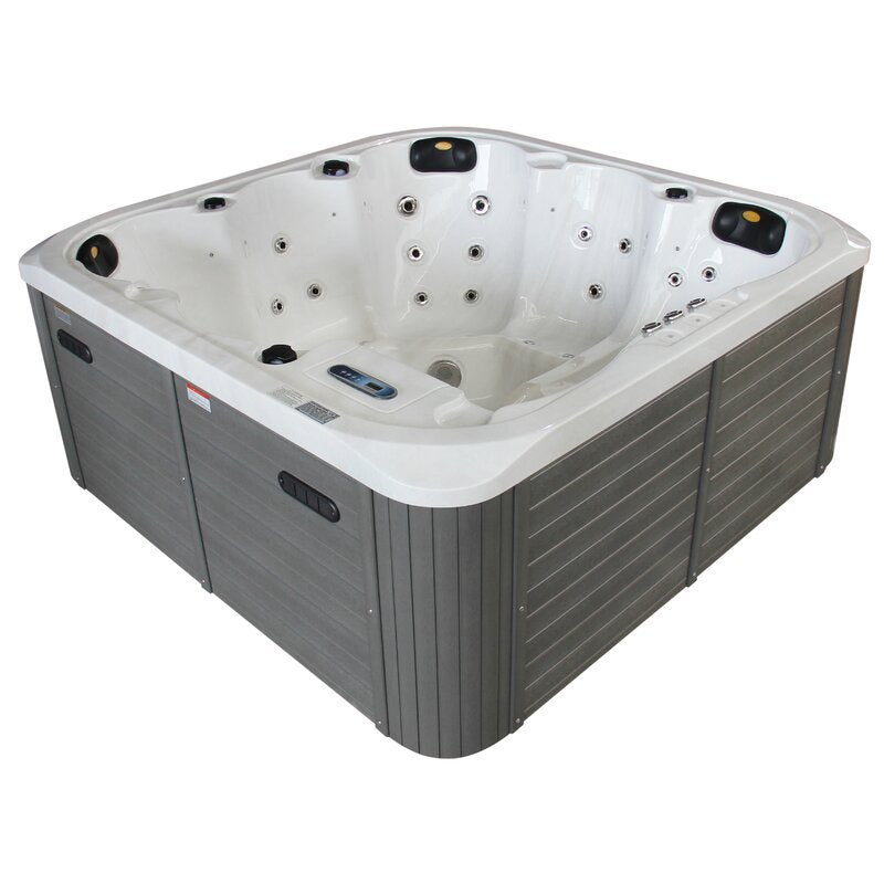 Sol 72 Outdoor ? Spa carré Aire 6 personnes 54 cm en acrylique avec jets et ozoniseur, gris