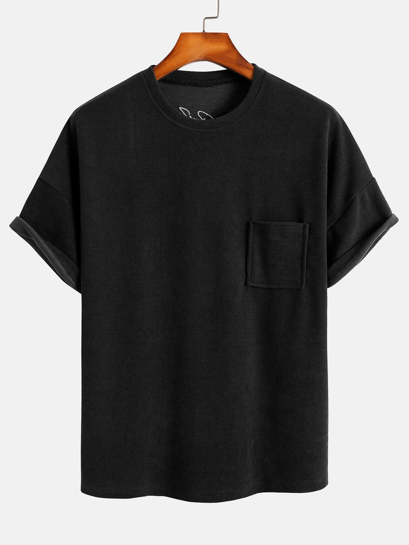 T-shirt en velours côtelé à épaules tombantes