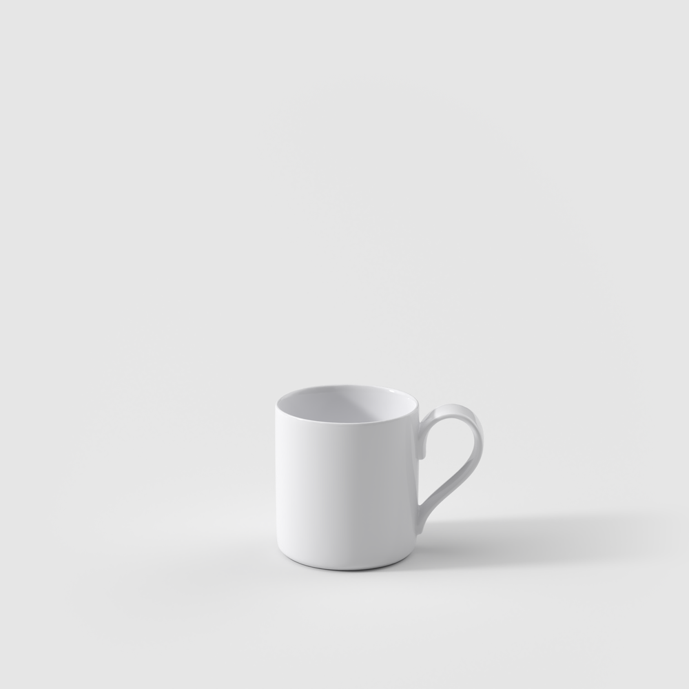 Modern Grace Espresso cup - White, 2.1 oz, Premium Bone Porcelain