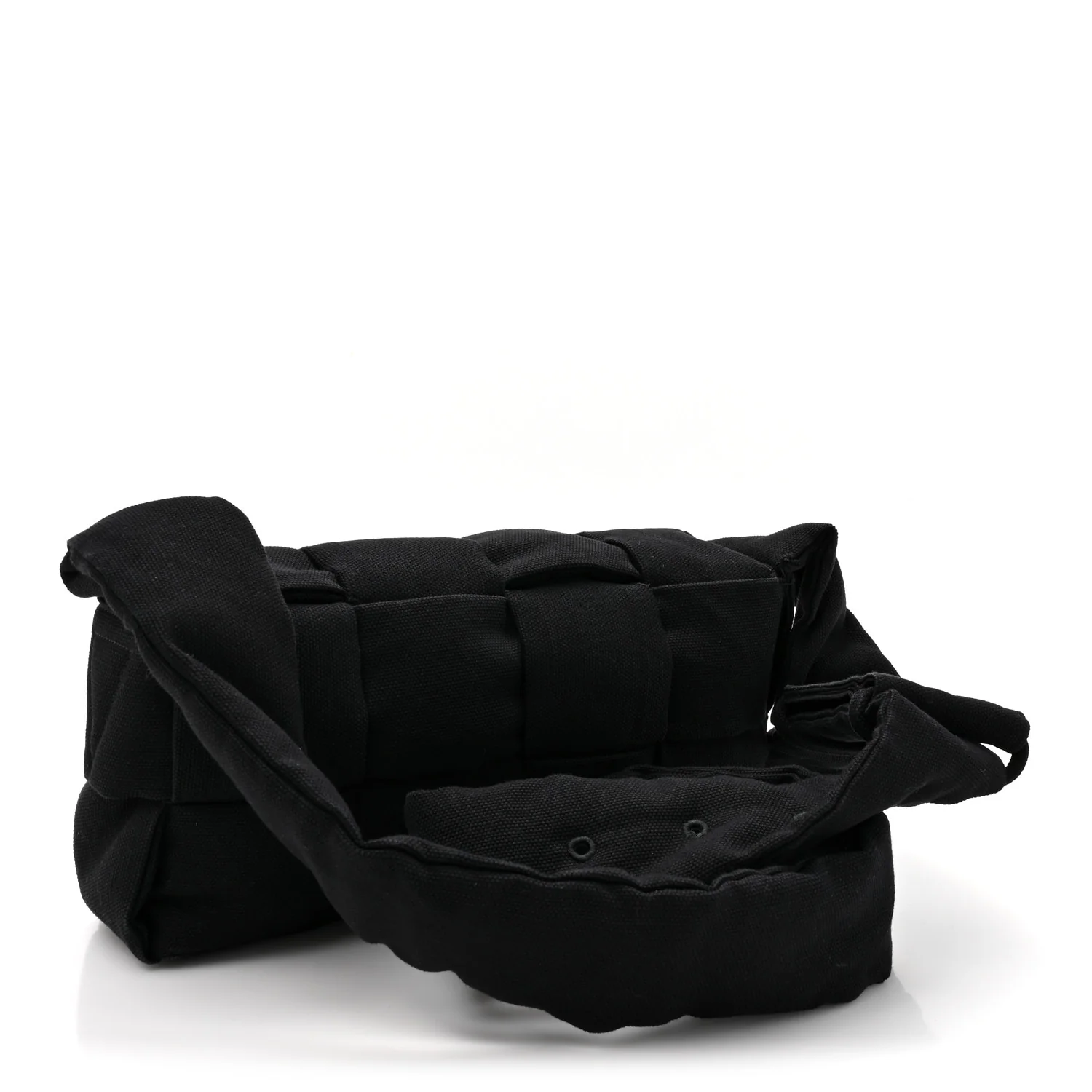 Denim Maxi Intrecciato Padded Tech Cassette Bag Black