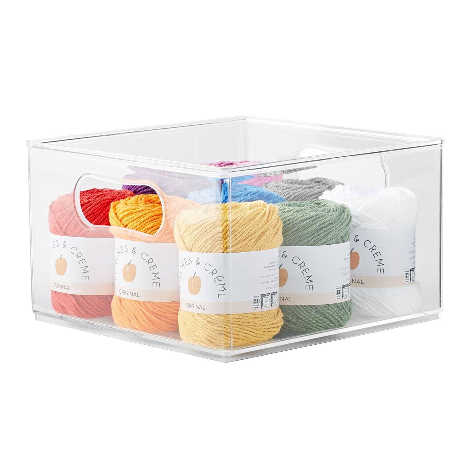 The Home Edit Large Bin, 10 inch x 10 inch x 6 inch Plastic Modular Storage System, Clear
