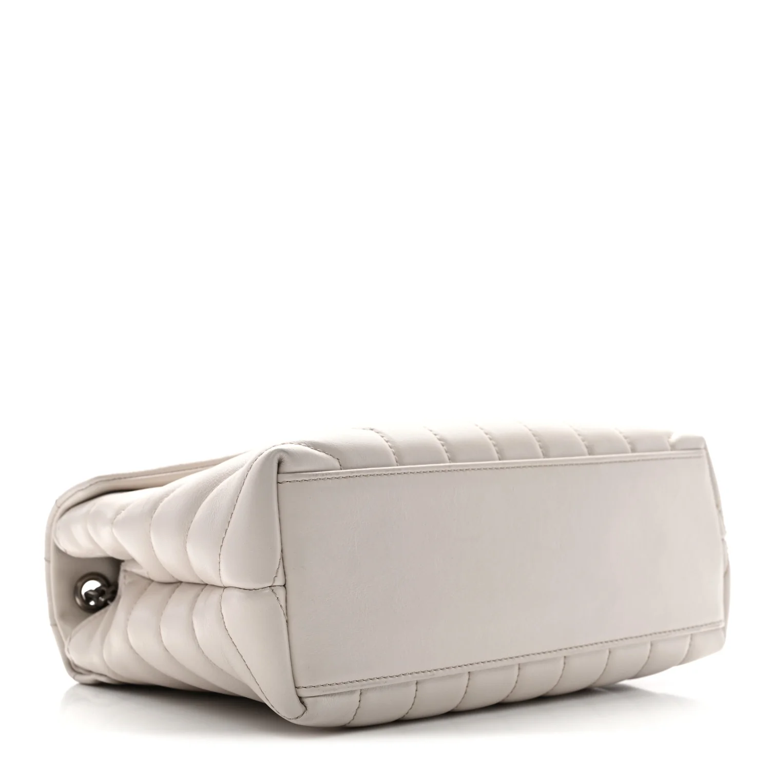 Calfskin Y Quilted Monogram Small Loulou Chain Satchel Ivory