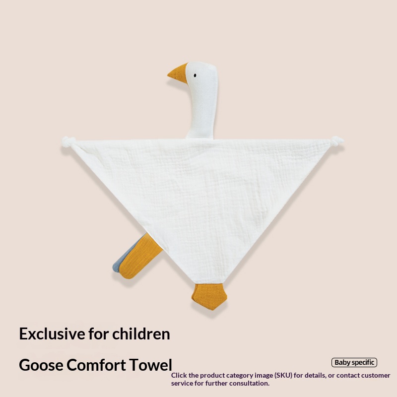Nordic White Baby Swan Comfort Blanket Safe Dual-Layer Cotton Gauze Teething Chew Grasping Training Comfort Towel Home Newborn